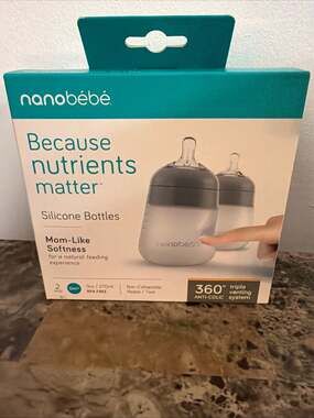 Nanobébé Flexy Silicone Baby Bottles 9oz 2-Pack